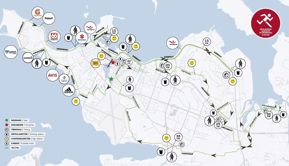 Reykjavik Marathon Map