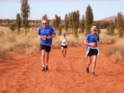 Runners Competing In The Australian Outback Marathon
