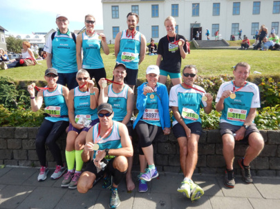 Travelling Fit Clients With Their Medals After The Reykjavik Marathon
